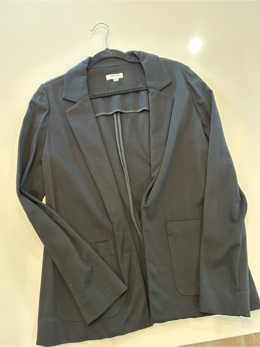 Women's Black Open-Front Blazer Jacket